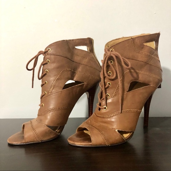 Nine West leather tie up heels - Picture 2 of 4